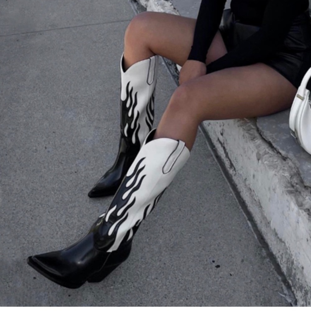 ZARA Flame Cowboy Boots EU 38